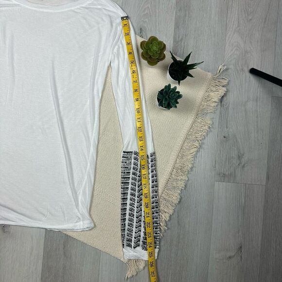 Thomas Wylde White Tunic Top Long Sleeves Embellished Rhinestones White Size S - Picture 6 of 7